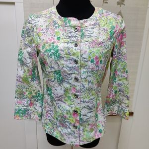Christopher & Banks Printed Denim Jacket - Small